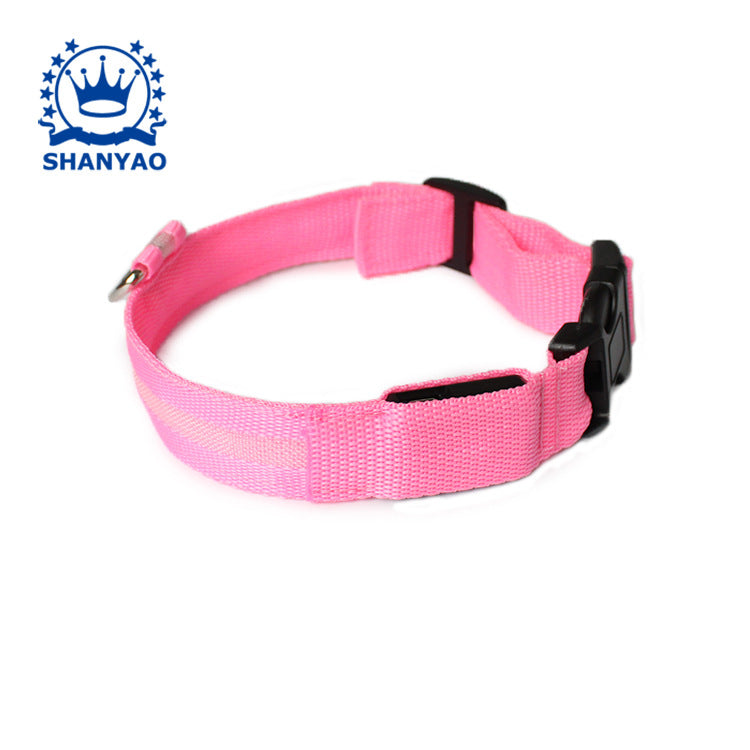 USB luminous dog collar luminous charging collar luminous pet belt pet supplies led flashing dog collar