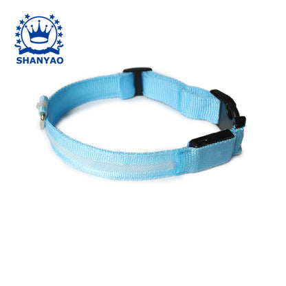 USB luminous dog collar luminous charging collar luminous pet belt pet supplies led flashing dog collar