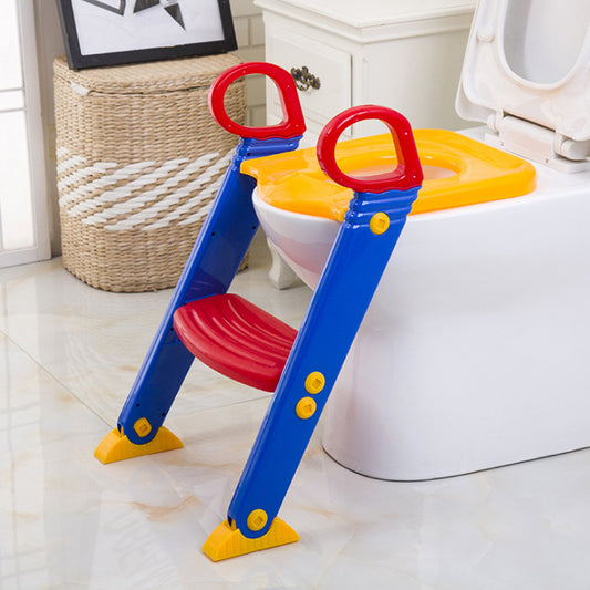 Cross-border children's toilet portable with armrest baby toilet ladder toddler folding toilet ring auxiliary cushion cover