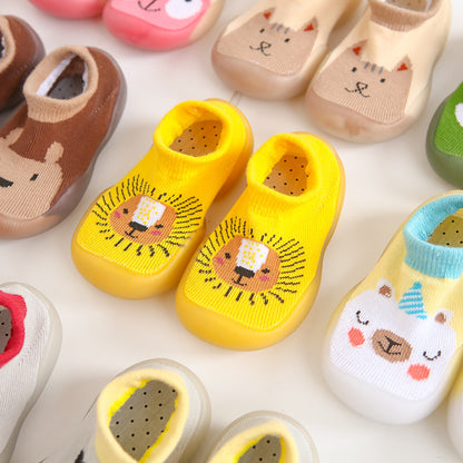 ins Korean version 0-4 years old baby indoor toddler shoes children's socks shoes non-slip soft bottom cartoon pattern factory direct sales