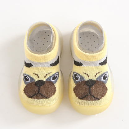 ins Korean version 0-4 years old baby indoor toddler shoes children's socks shoes non-slip soft bottom cartoon pattern factory direct sales