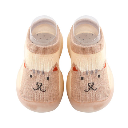 ins Korean version 0-4 years old baby indoor toddler shoes children's socks shoes non-slip soft bottom cartoon pattern factory direct sales