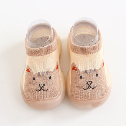 ins Korean version 0-4 years old baby indoor toddler shoes children's socks shoes non-slip soft bottom cartoon pattern factory direct sales