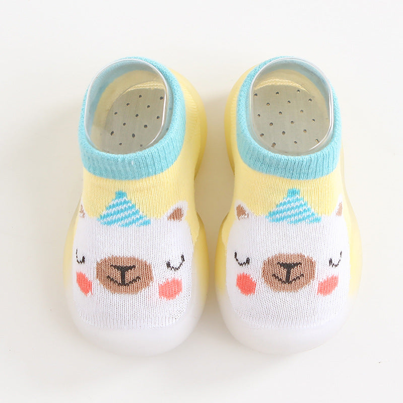 ins Korean version 0-4 years old baby indoor toddler shoes children's socks shoes non-slip soft bottom cartoon pattern factory direct sales