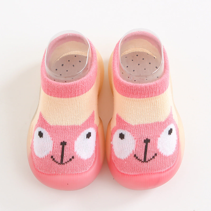 ins Korean version 0-4 years old baby indoor toddler shoes children's socks shoes non-slip soft bottom cartoon pattern factory direct sales