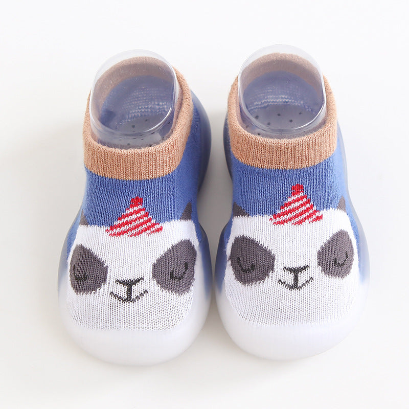 ins Korean version 0-4 years old baby indoor toddler shoes children's socks shoes non-slip soft bottom cartoon pattern factory direct sales