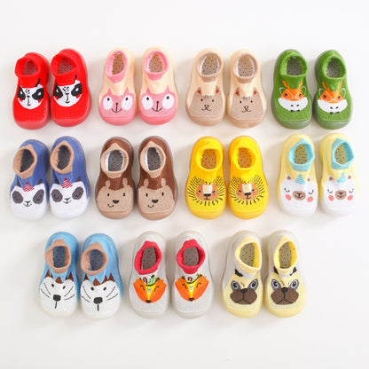 ins Korean version 0-4 years old baby indoor toddler shoes children's socks shoes non-slip soft bottom cartoon pattern factory direct sales