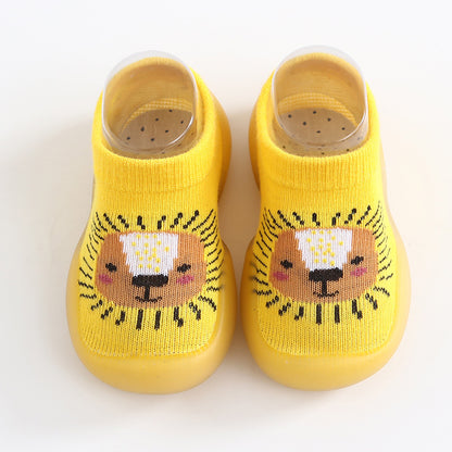 ins Korean version 0-4 years old baby indoor toddler shoes children's socks shoes non-slip soft bottom cartoon pattern factory direct sales