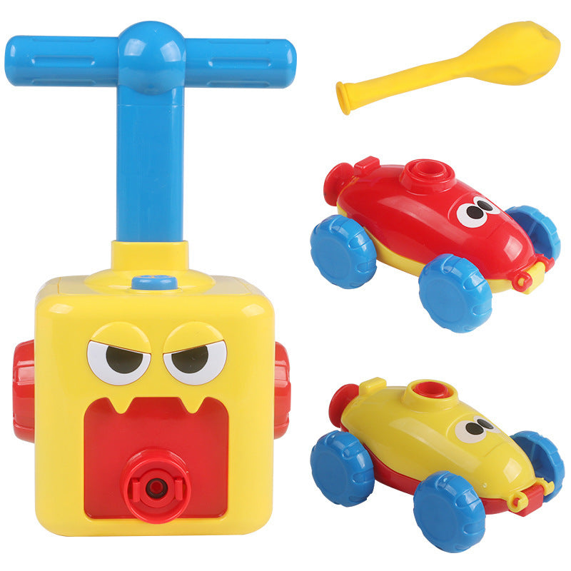 Children's aerodynamic balloon car launch tower boy and girl intelligence baby blowing balloon toy vibrato with the same paragraph