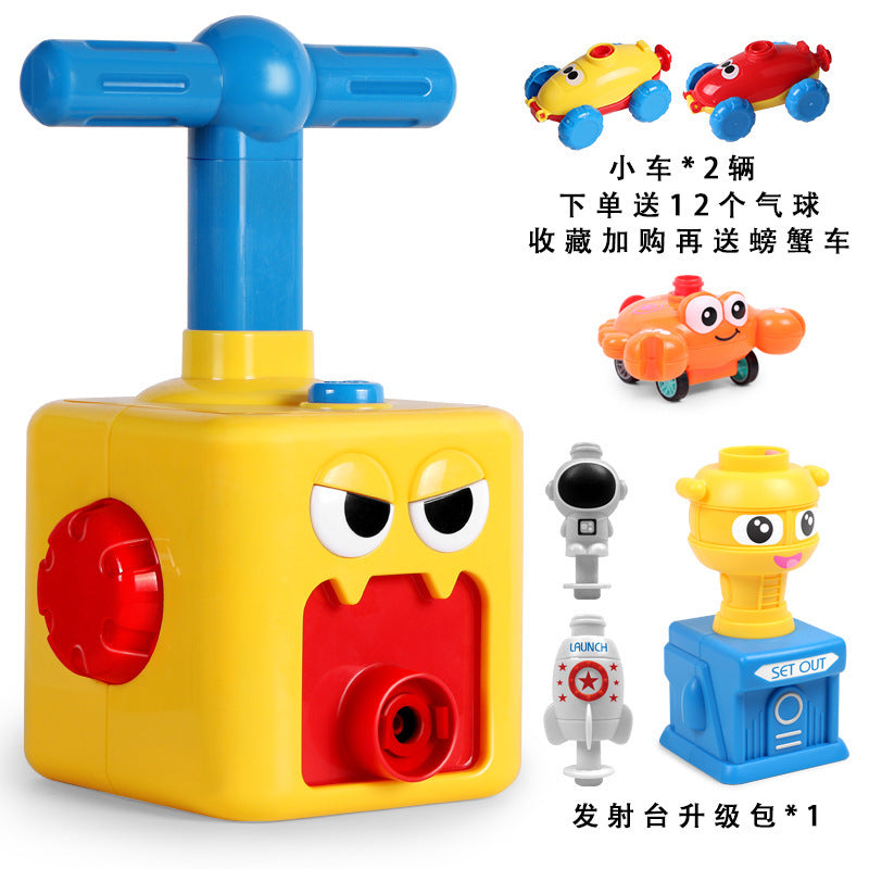 Children's aerodynamic balloon car launch tower boy and girl intelligence baby blowing balloon toy vibrato with the same paragraph