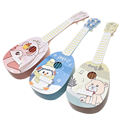 Children's trumpet simulation instrument ukulele mini four-string playable musical toy for early education for enlightenment