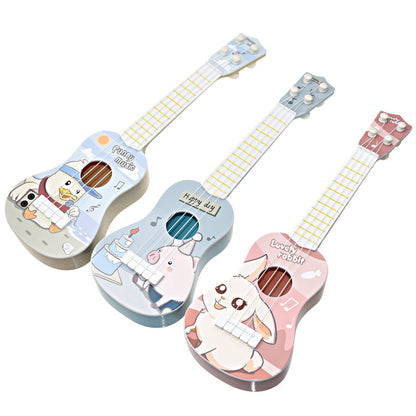 Children's trumpet simulation instrument ukulele mini four-string playable musical toy for early education for enlightenment