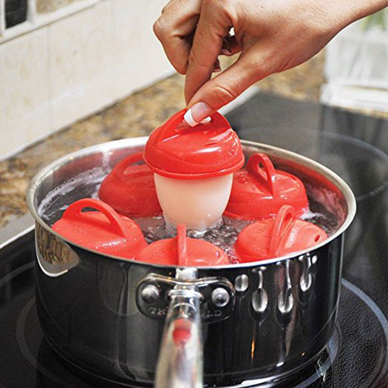 Silicone Egg Cookers Non-Stick Cups in use