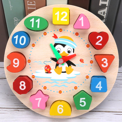 Digital clock building blocks beaded threaded clock early education shape matching puzzle children's toy 1-3 years old wholesale