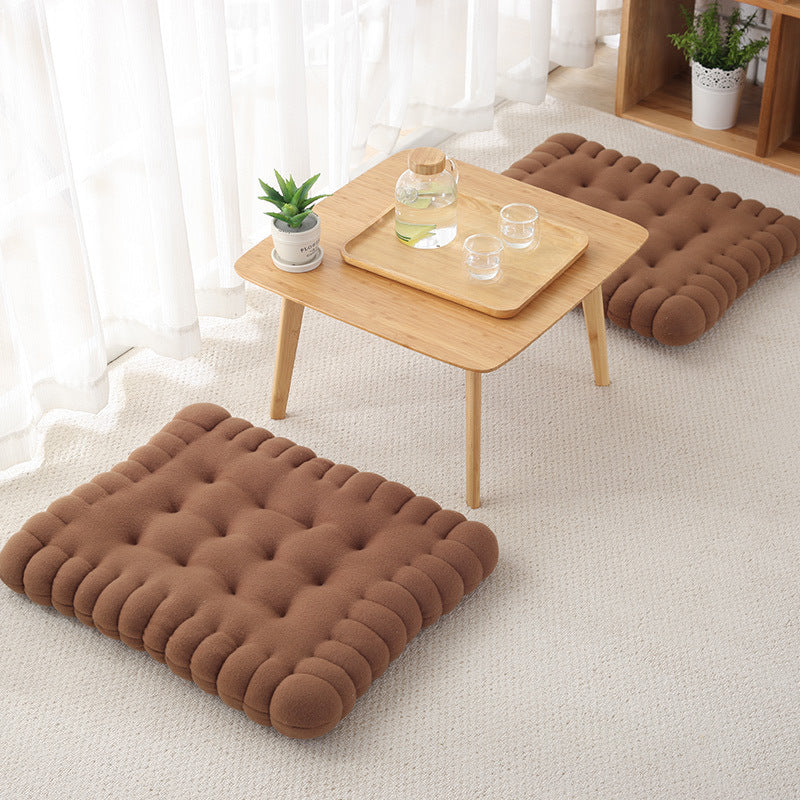 Biscuit mat dining table chair mat Japanese tatami cushion thick solid color biscuit bay window floor mat wholesale