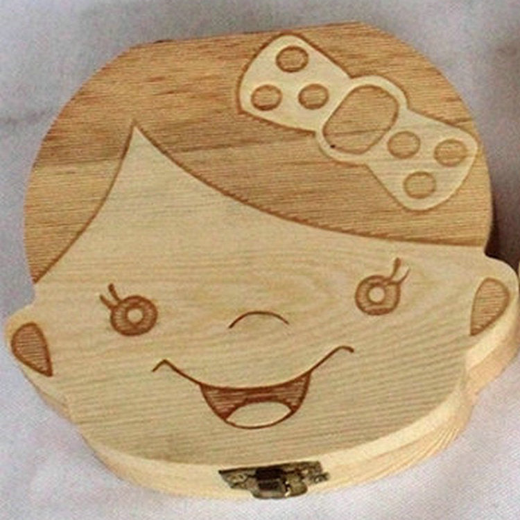 Wooden baby lanugo deciduous teeth preservation storage room baby souvenir collection fetal hair teeth