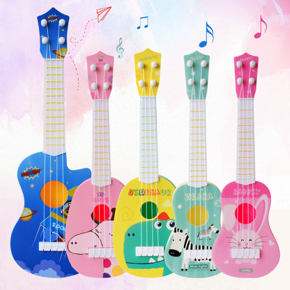 Children's trumpet simulation instrument ukulele mini four-string playable musical toy for early education for enlightenment