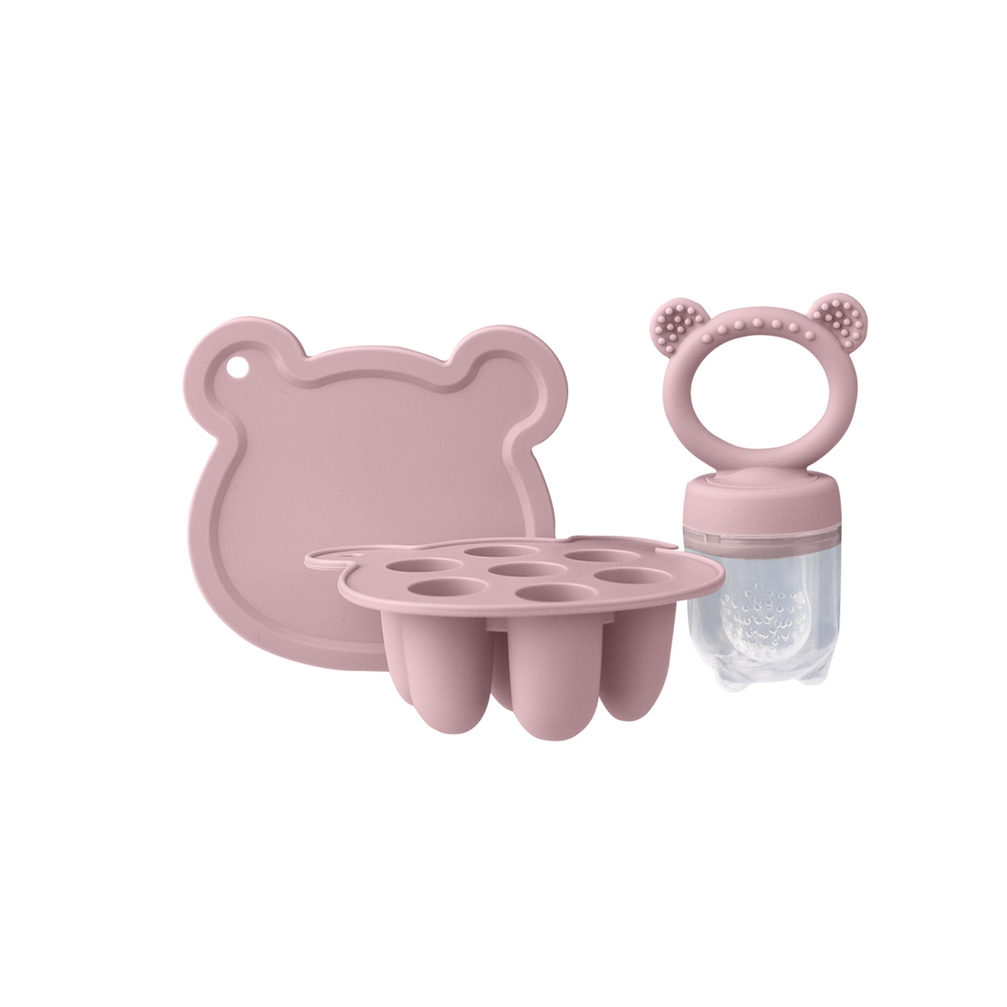 Cross-border bite silicone bear ice tray set food grade chewing gum ice tray fruit and vegetable fun Amazon hot seller