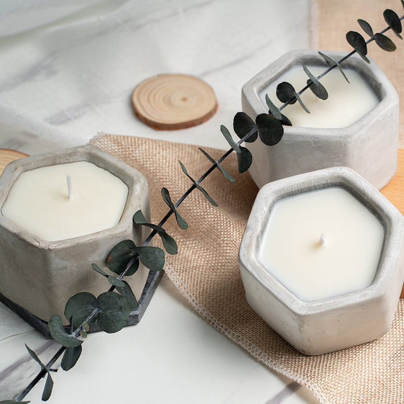 Ins wind cement handmade creative aromatherapy candles, soybean wax with hand gifts, hot selling spot wholesale