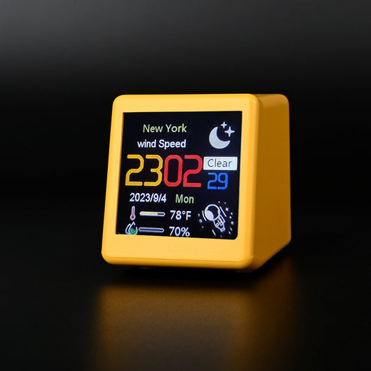 2023 new model cross-border supply smart weather station weather clock WIFI network update weather desktop ornaments