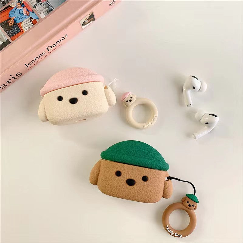 Cute Teddy Headphone Cover for Airpods 1 2/pro/3 Apple Blue Headphone Silicone Case