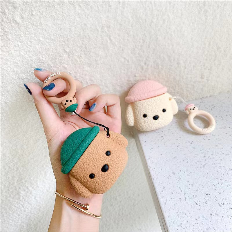 Cute Teddy Headphone Cover for Airpods 1 2/pro/3 Apple Blue Headphone Silicone Case