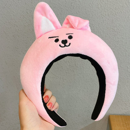 Cartoon plush funny doll headband headband belongs to carrot dinosaur head buckle hairpin live broadcast powder suction headband