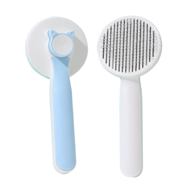 De-floating stainless steel cat comb pet self-cleaning comb cat comb pet cleaning comb pet supplies wholesale