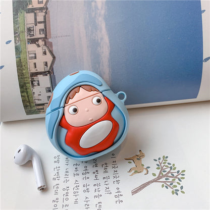 Cute Ponyo Goldfish AirPods Pro Earphone Case Female Cartoon Apple 2nd Generation Wireless Bluetooth Earphone Shell Applicable