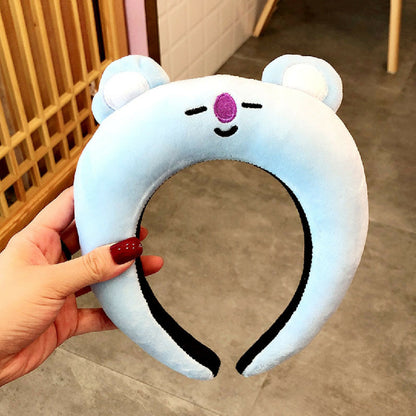 Cartoon plush funny doll headband headband belongs to carrot dinosaur head buckle hairpin live broadcast powder suction headband