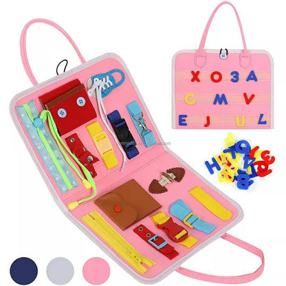 Montessori children's teaching aids dressing button portable felt busy board learning board educational baby toys