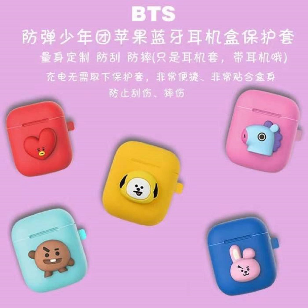 Suitable for Airpods 1/2 Generation Universal Cartoon Doll Silicone Headphone Protective Case Apple Bluetooth Headphone Case