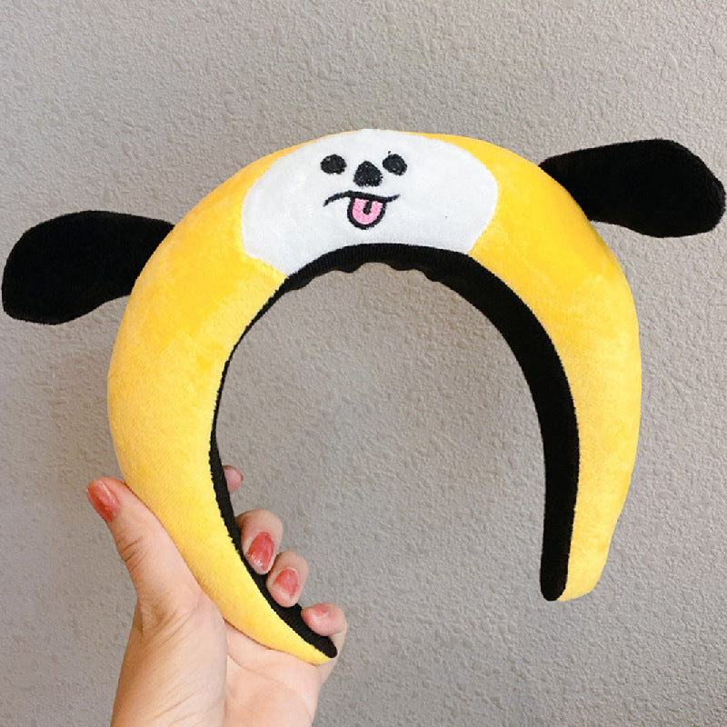 Cartoon plush funny doll headband headband belongs to carrot dinosaur head buckle hairpin live broadcast powder suction headband